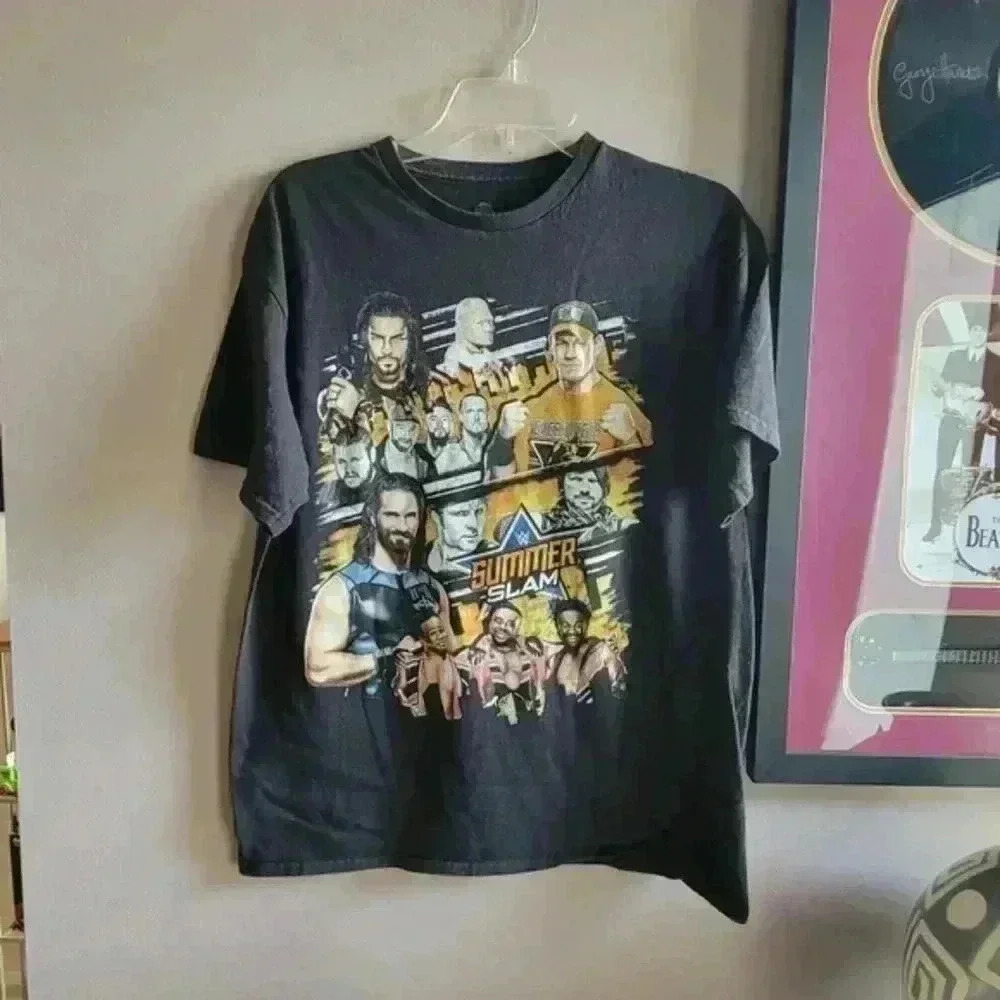2016 WWE Summer Slam T Shirt Large Roman Reigns John Cena Brock Lesnar Graphic - Picture 2 of 12